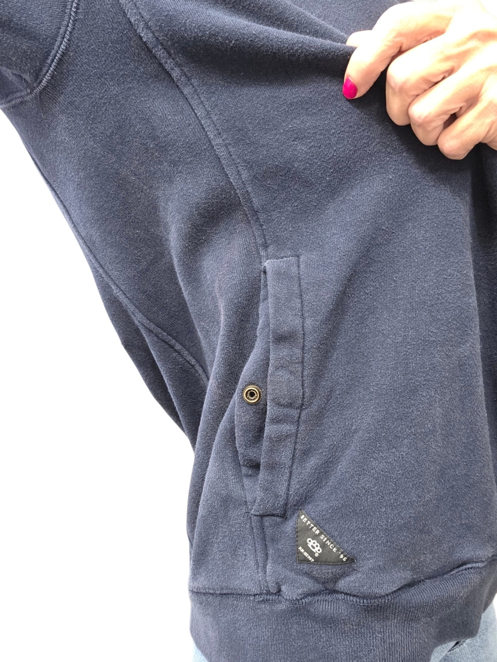 10.Deep Embroidered Navy Pocket Sweatshirt L Streetwear - Picture 4 of 9